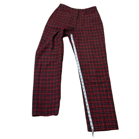 J. Crew Red Plaid Wool Blend Pants Sz 4 - Picture 12 of 15